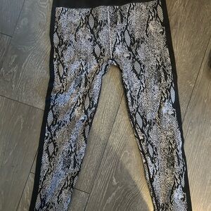 Fabletics Python Print Athletic Leggings with Black Trim